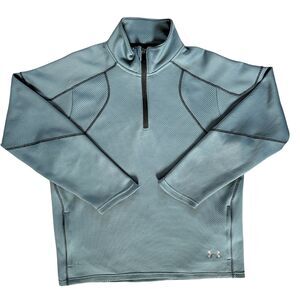 Under Armour Mens Quarter Zip Pullover Large Blue Athletic Training Gym